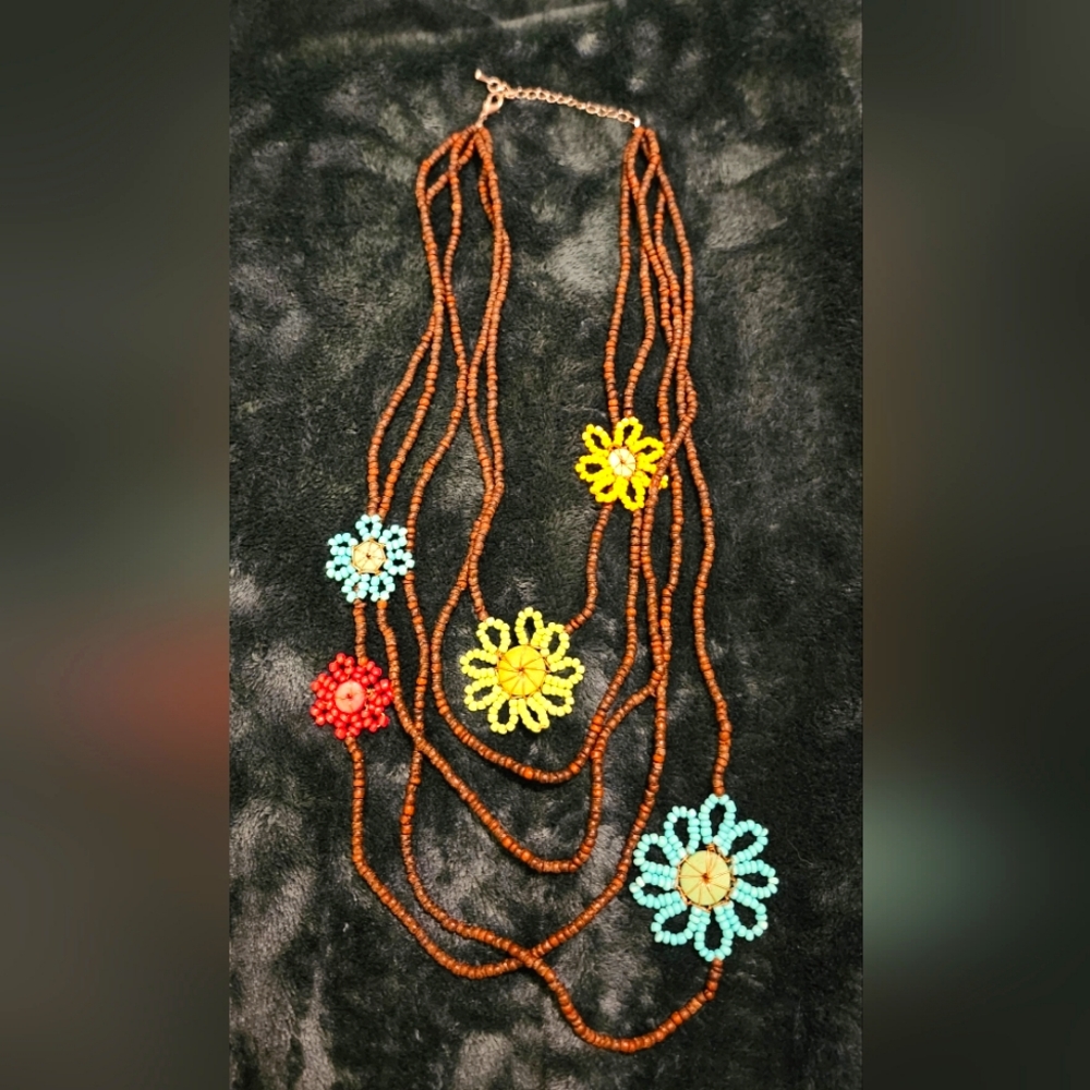 VTG Beaded Bobbles Necklace Multi-Strand